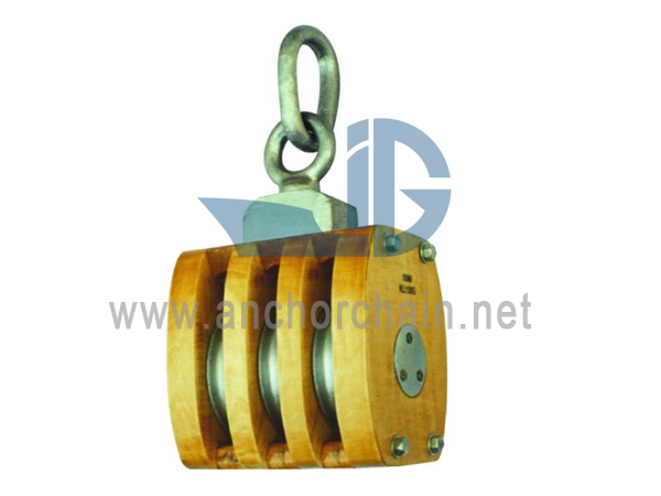 JIS F3426 Ship's Internalbound träblock Trippel med länk