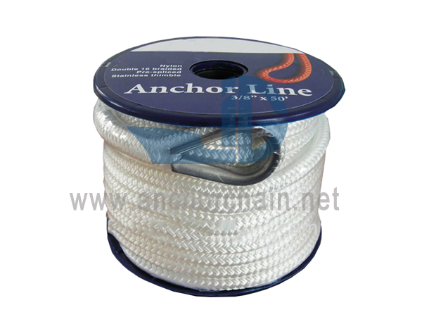 Nylon dubbelflätad ankarrep med Ss316 fingerborg