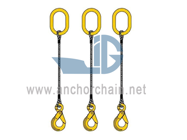 Slingle Leg Splits Wire Rope Sling till salu